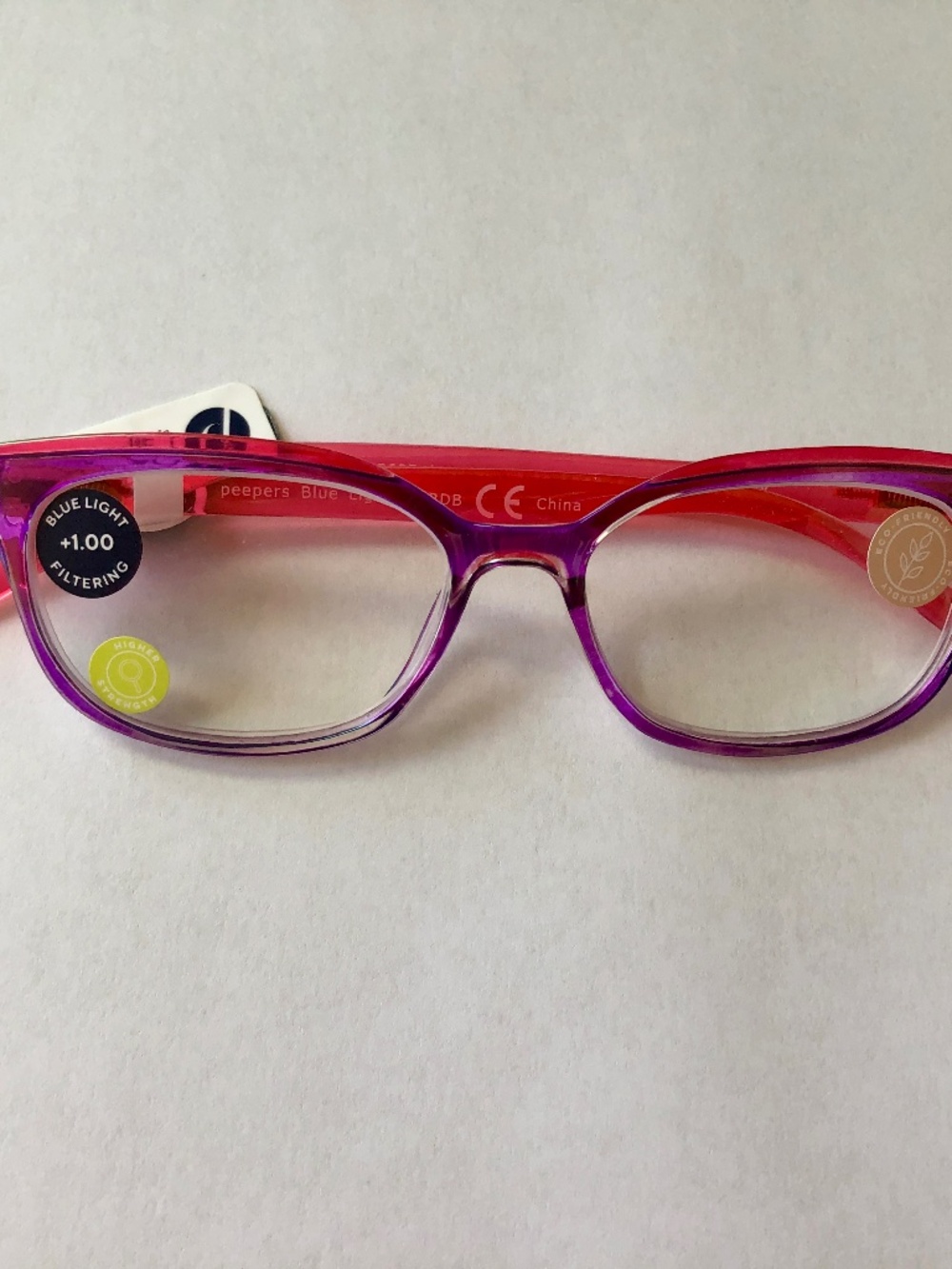 New‎ Iridescent Coral & Purple Augusta Peepers Reading Glasses +1.00
